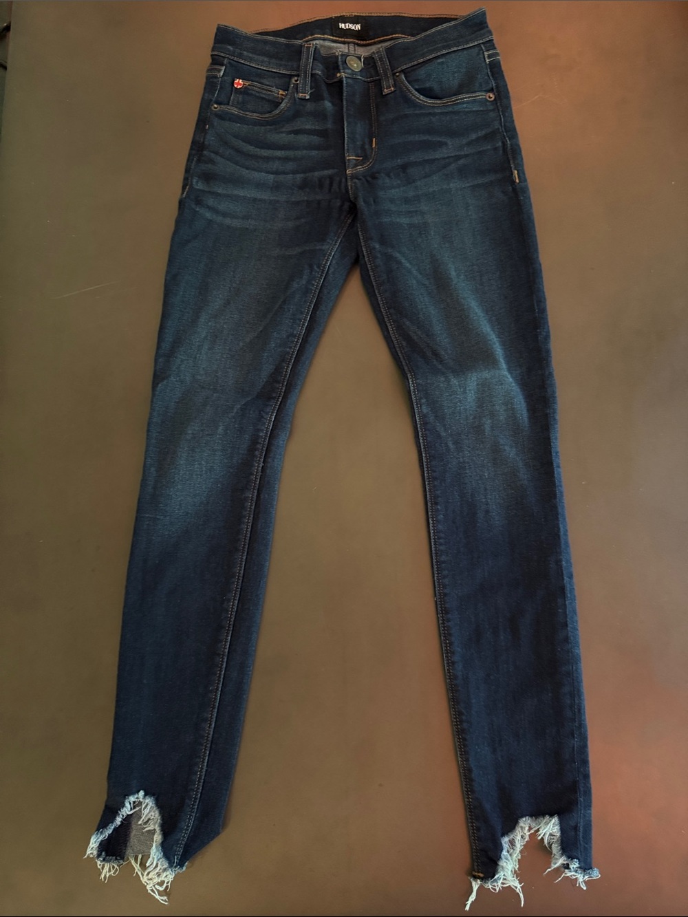 Hudson Jeans women’s Dark Blue Skinny with Distressed Hem